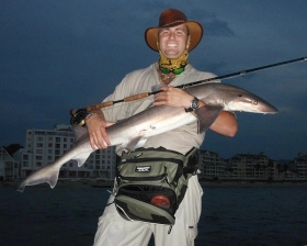 Jacques with a Smooth hound shark Jacques with a Smooth hound shark