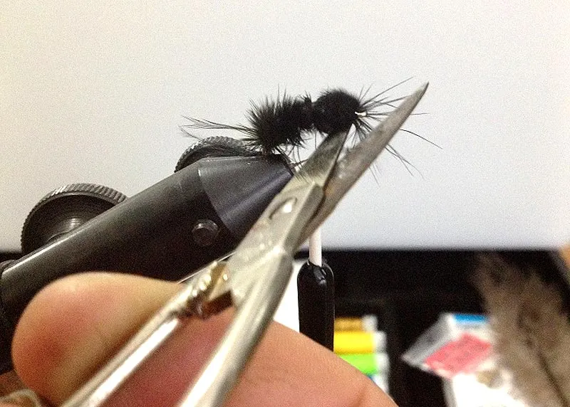 Step 9 - trim - Now comes the time when it is almost irresistible to leave it as it is. The remaining marabou forms a pretty nice shape, almost a Marabou Minnow.
DOESNâT WORK!
This hook is too short. I tried to leave it when developing the fly, and ended up with a crappy hairy thing worth nothing at all.
Fly fishing is freedom of the soul, detaching from small-minded, routinely worries...
So just cut that thing off! And shave some âextra beardâ that eventually donât look nice.